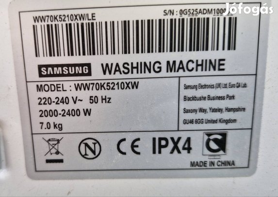 Samsung hibás mosógép