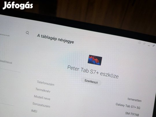 Samsung tab S7+5G, szinte új alig használt, plusz billentyűzet