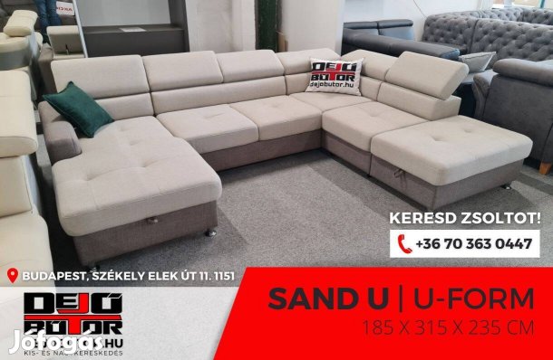 Sand sarok kanapé bútor ülőgarnitúra 185x315x235 cm ualak natúr