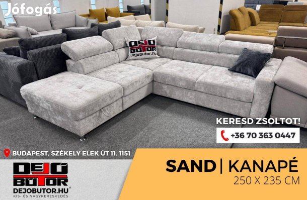 Sand sarok kanapé bútor ülőgarnitúra 250x235 cm fehér ágyazható
