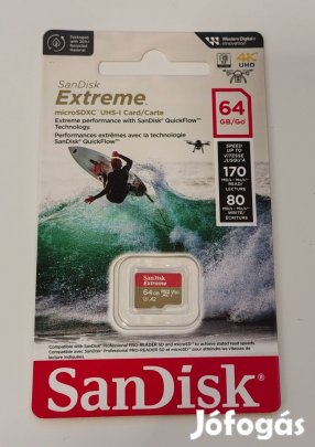 Sandisk Extreme 64Gb micro SD kártya! Új!