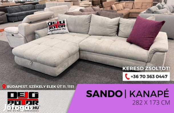 Sando L rugós natúr kanapé ülőgarnitúra sarok 282x173 cm ágyazható