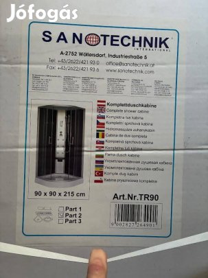 Sanotechnik TR90 Új hidromasszázs íves zuhanykabin 90*90*215