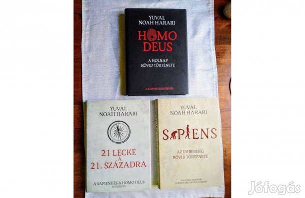 Sapiens HOMO Deus 21 Lecke Harari könyvek keménytáblás újszerű Sok
