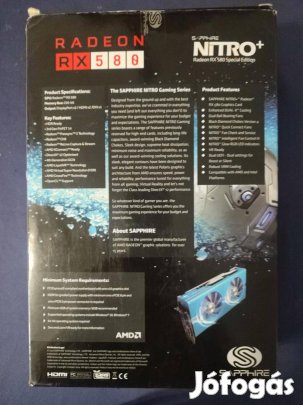 Sapphire Radeon RX580 Nitro+ videókártya