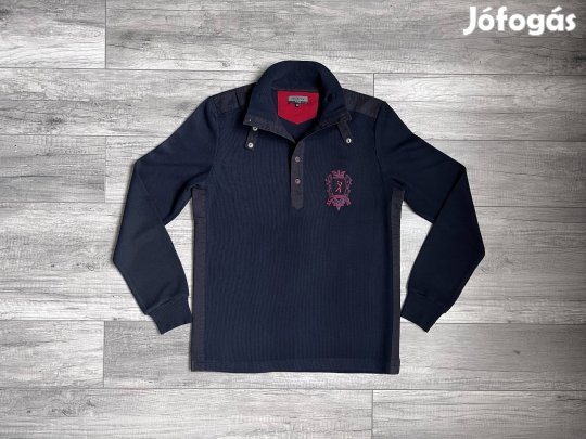 Sarar sötétkék patentos nyaku pulóver