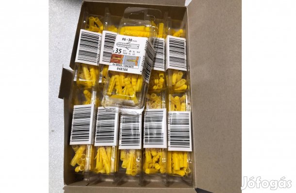 Sárga Handy 350 db műanyag tipli kerek dűbel - 6 x 30 mm