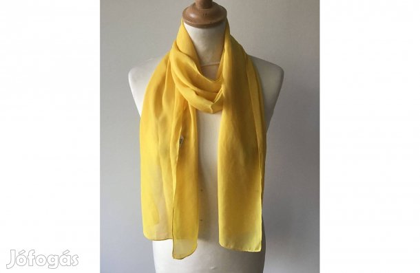 Sárga, női sál, kendő - könnyű anyag 160 x 28 cm