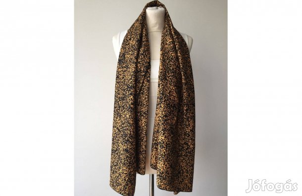 Sárga, pöttyögetett mintás nagy sál, kendő 160 x 120 cm