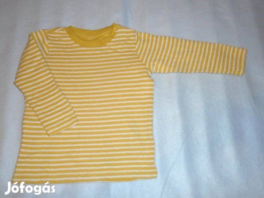 Sárga és fehér csíkos hosszú ujjú felső 12-18 hó (méret 86)