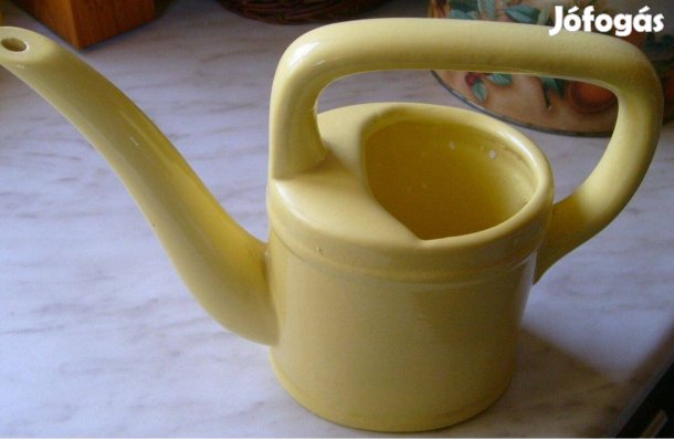 Sárga kerámia kanna 16 x 12 cm - Új