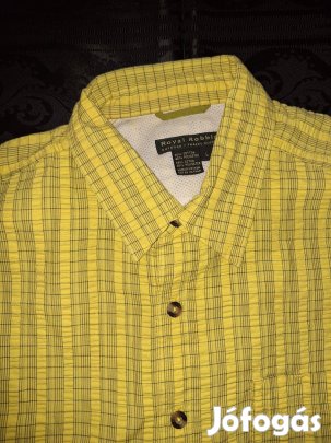 Sárga kockás férfi ing L-es