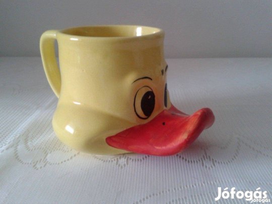 Sárga liba kerámia bögre öblös nagy méret retró csak 3550,-Ft