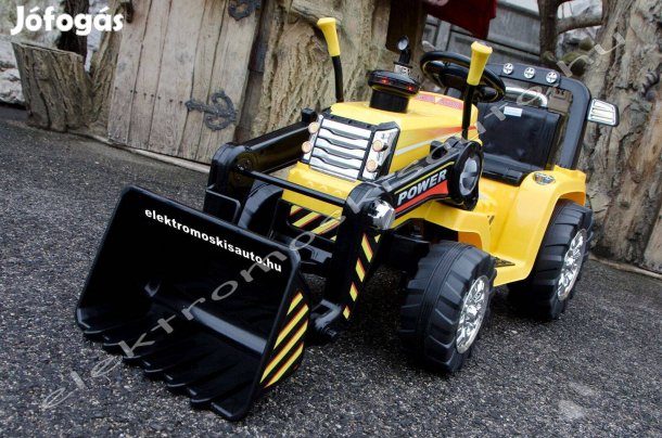 Sárga markolós Traktor 12V-os (CAT típusú) elektromos kisautó
