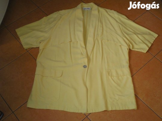 Sárga színű női vékony zakó kiskabát XXL-es XXL rövid ujjú