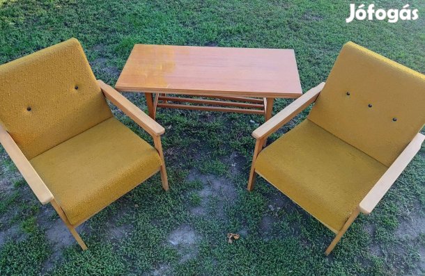 Sárga színű ülőbútor asztallal akciós áron eladó jászberényben!