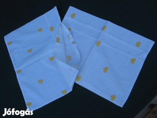 Sárga szíves kispárnahuzat, 2 db