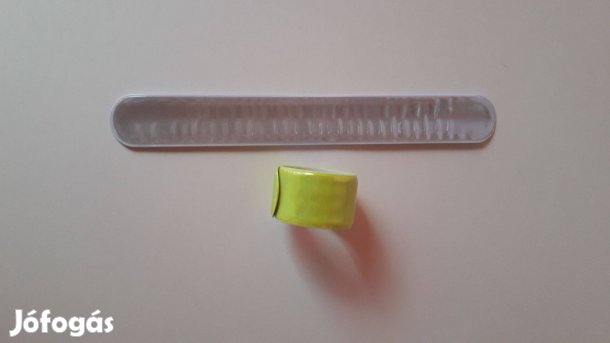 Sárga-szürke fényvisszaverő bepattanó csík 23,5 cm 2 db egyben