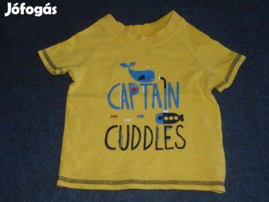 Sárga újszerű bálna mintás póló 3-6 hó (méret 68)