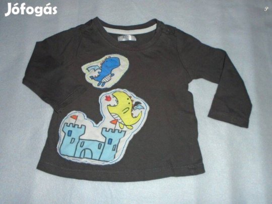 Sárkány és vár mintás hosszú ujjú felső 6-9 hó (méret 74)