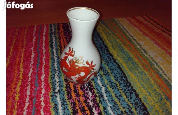 Sárkány mintás porcelán váza - Wallendorf