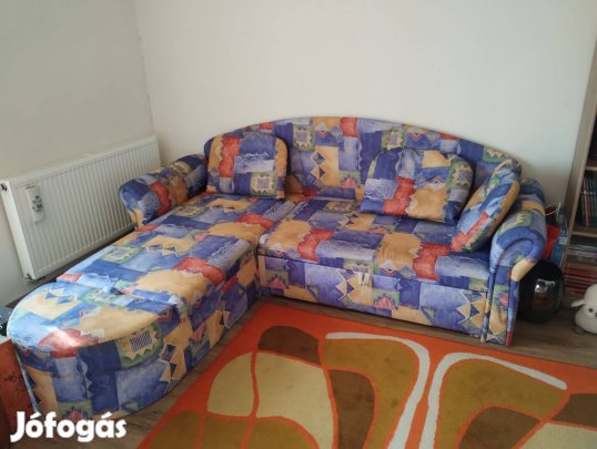 Sarok kanapé kihúzható ányneműtartós