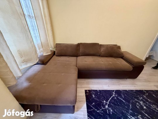 Sarok kanapé sötétbarna szép állapotban