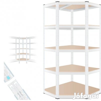 Sarok salg polc, 5 szintes 180x70x30-30cm, fehr
