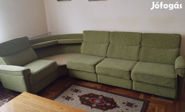 Sarok ülőgarnitúra, ágyazható, 2 fotellal