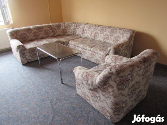 Sarok ülőgarnitúra és fotel