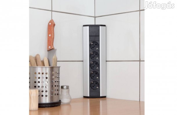 Sarokelosztó 5-ös elosztó 5x 250V alumínium ház hálózati hosszabbító