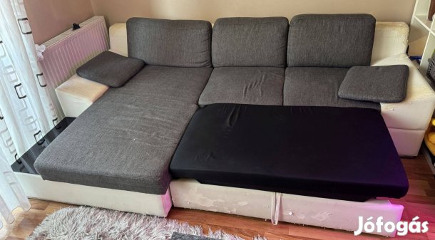 Sarokkanapé - kihúzható, ágyneműtartós