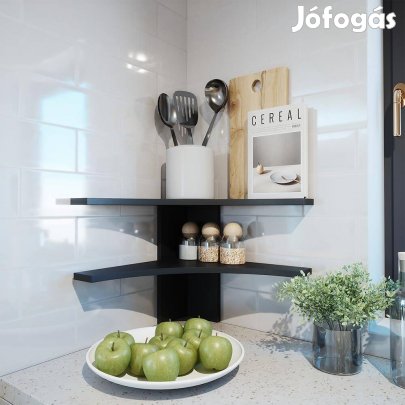 Sarokpolc 43,5 × 37 × 43,5 cm,Vicco Roman, antracit ,Új