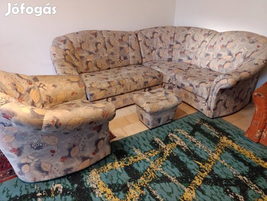 Sarokülő ágyazható, fotel, ágynemű tartó