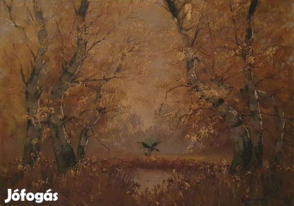 Sashegyi Kálmán (Vitéz) 1884 - 1945: Őszi tájkép vadkacsával