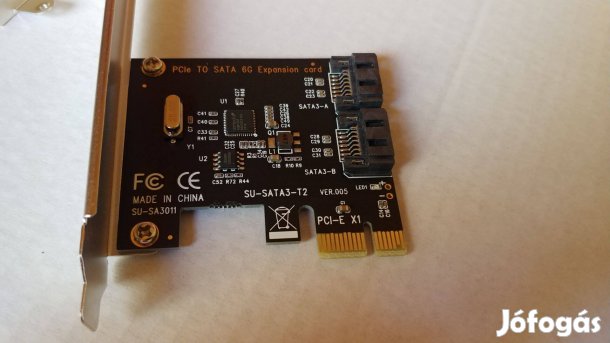 Sata III Pci-e 1x kiegészítő kártya 2 port
