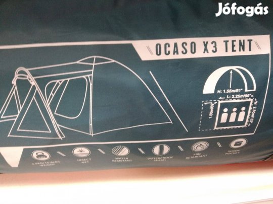 Sátor Ocaso 375x260 CM Vízálló Családi Sátor Bontatlan