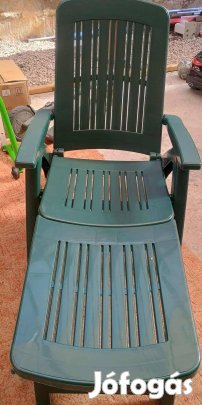 Saturno napozóágy, nyugágy, 72x190x60 cm, zöld színben, új