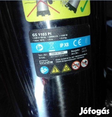 Saválló házzal, merülőszivattyú, 1100W-os szennyvíz szivattyú, garis