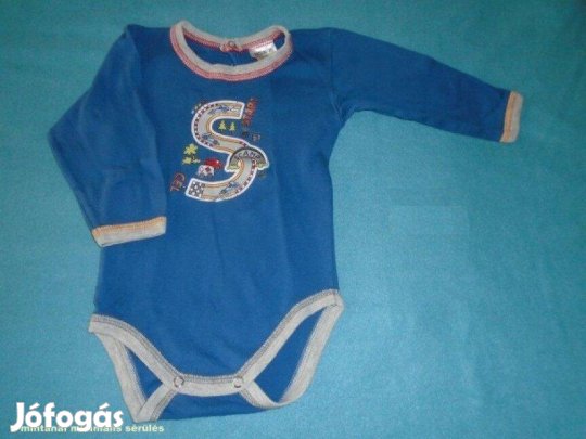 Scamp kék mintás hosszú ujjú body 9-12 hó (méret 80)