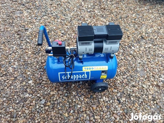Scheppach 24 literes 2 hengeres csendes kompresszor kiegészítőkkel 