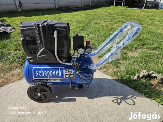 Scheppach 25 literes 2 hengeres gondozás mentes kompresszor 