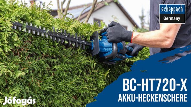 Scheppach BC-HT720-X akkus sövényvágó Aksival töltővel!Szénkefe