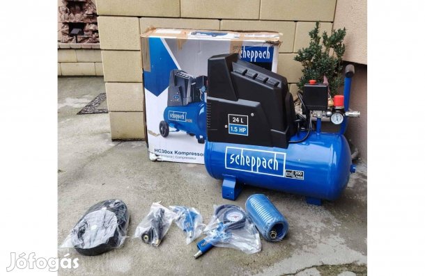 Scheppach HC 30 olajmentes kompresszor tartozékokkal Ingyen szállítás