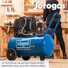 Scheppach HC 51 Si Csendes olajmentes2 hengeres kompresszor 50L -