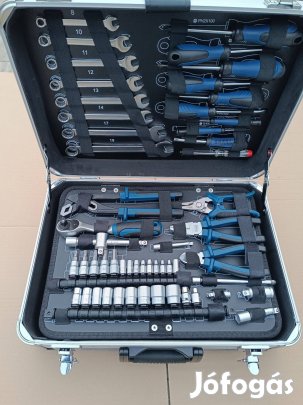 Scheppach TB 150 alumínium szerszámos koffer szerszámokkal