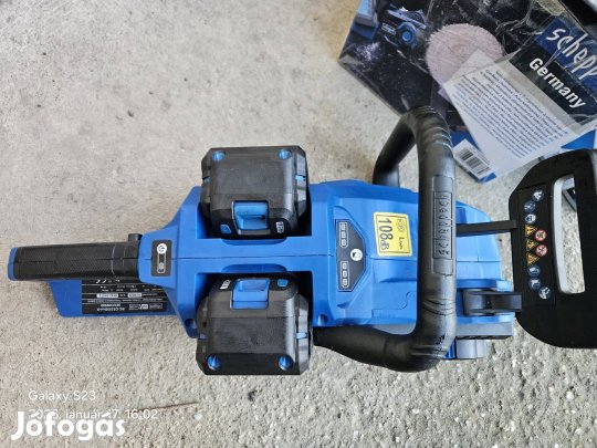 Scheppach akkumlátoros láncfürész 2db akkumulátorral és töltővel 