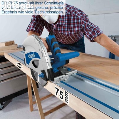 Scheppach körfűrész vezetősínnel PL75 merülő körfűrész 1600 W, vágási