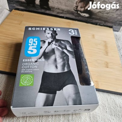 Schiesser Boxer alsónadrág 3 csomagos biopamut fekete - 95/5 L-es mér