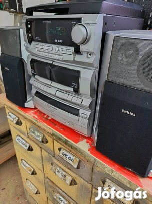 Schneider hifi lejátszó torony, philips hangfalakkal 